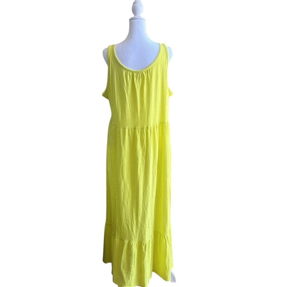Time & Tru Yellow Tiered Sleeveless Maxi Dress XL - Picture 4 of 4